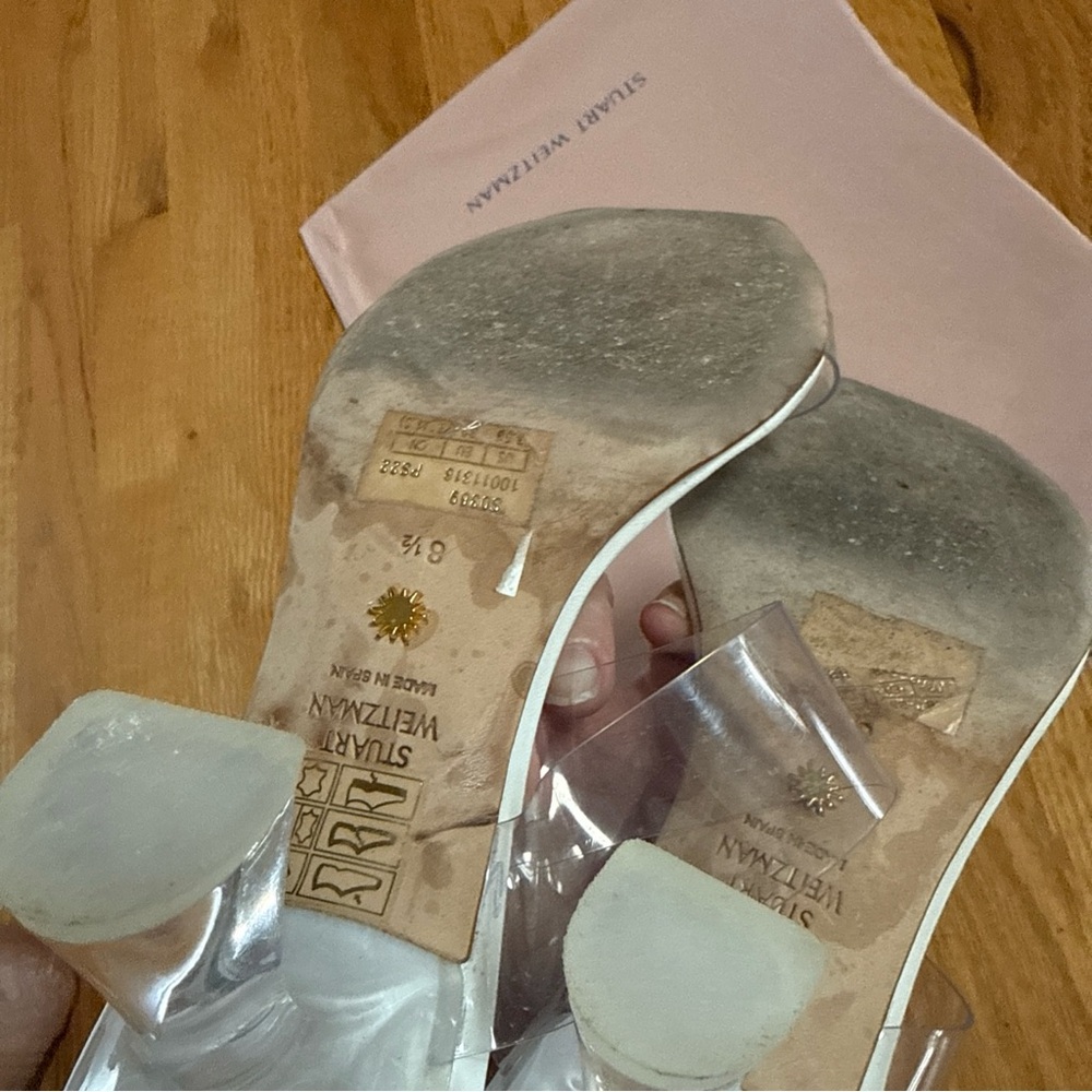 STUART WEITZMAN Women's Size 8.5US 39EU Clear/White Kristal Clear Sandals - Picture 5 of 9